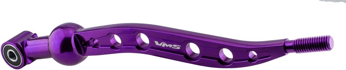 VMS RACING Dual Bend Short Throw Shifter in Purple CNC Aluminum Compatible with Honda Civic (88-00) and Del Sol (93-97) EK EK4 EK9 EM1 EF EF9 EG EG6 EJ1 D15 D16 B16 B18 JDM