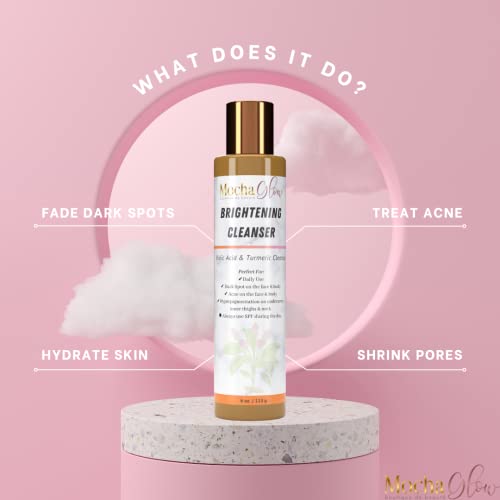 Mocha Glow - Turmeric & Kojic Acid Brightening Cleanser For Acne & Dark Spots - Face & Body Wash, Paraben-Free, & Cruelty-Free Acne Treatment 6 Oz #TOP1