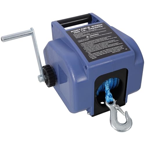 Winche Eléctrico Portátil 12V 3500 lbs Capacidad Azul miniatura 1