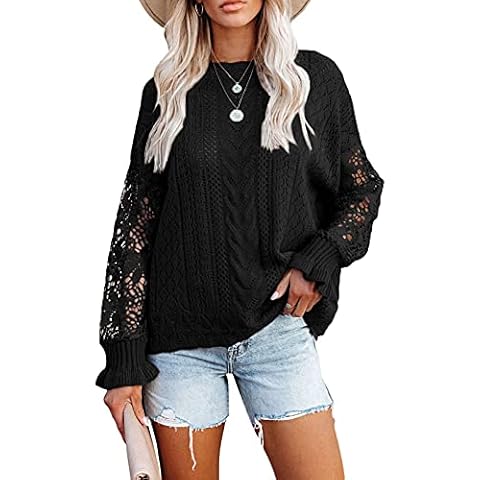 Reukree Womens Lace Crochet Jumper Cover