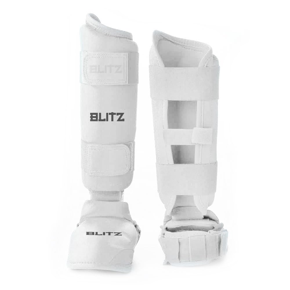 Blitz Elite Shin Guards With Removable Foot - White - XX-Small