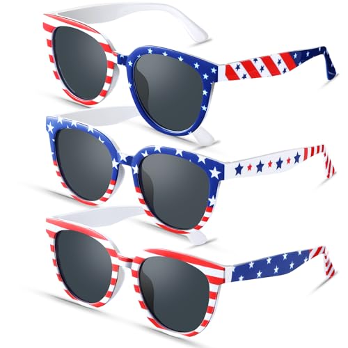 Lunettes 4 juillet pour barbecue et défilé de l'indépendance américaine motif drapeau blanc bleu