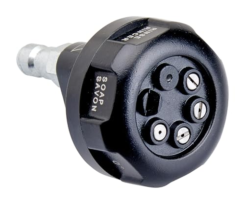 Underhill PowerBlast Pattern Master 6-in-1 Pressure Washer Nozzle – Quick Connect Multi-Pattern Spray Tip (0°, 15°, 25°, 40°, Soap, Rinse), Pressure Washer Nozzle for Cleaning Concrete, Brick & Siding