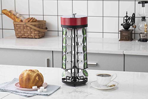 PremiumRacks Coffee Pod Storage Carousel - Removable Sugar Box - Modern Design - Stylish