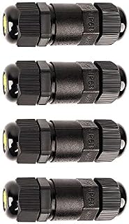 Waterproof Junction Box Outdoor Cable Connector, IP68 Connector External Sleeve Coupler for 4-8mm Diameter CablePack of 4