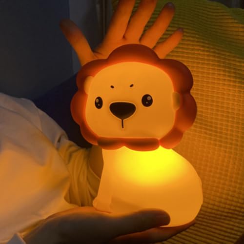 Lámpara de noche león de silicona para dormitorio miniatura 3