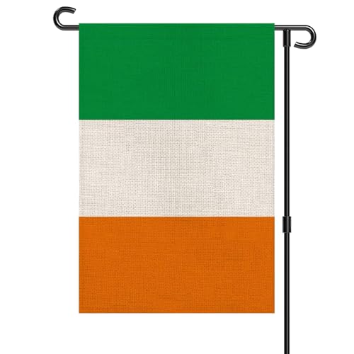 Ireland Garden Flag 12 x 18 Inch Irish Yard Flag Double Sided Burlap Outdoor Decor for Porch Lawn Mailbox National Celebrations
