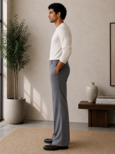 Image of Men Formal Pant Bellbottom | Premium Japanese Fabric, Bell Bottom Bootcut Fit, Smart Casual & Formal Wear