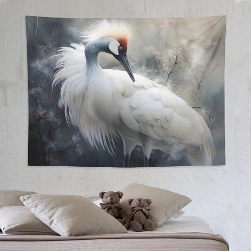 Tenture murale grue 3D pour créer une ambiance zen dans votre salon