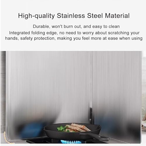 Foldable 3-Sided Stainless Steel Splatter Guard - Kitchen Oil Shield & Grease Protector, Essential Cooking Accessory to Keep Your Stove Top Clean