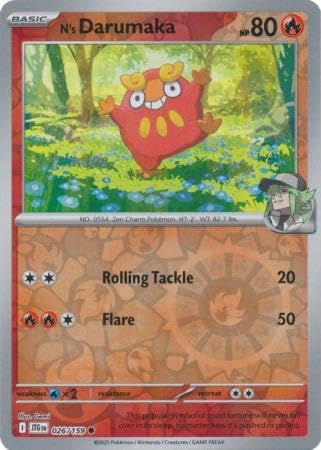 Pokemon - N’s Darumaka 026/159 Journey Together – Reverse Foil – Single Card