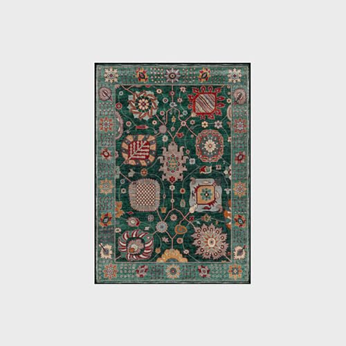 Tapis rétro ethnique floral bleu 120x160 de qualité supérieure - 4
