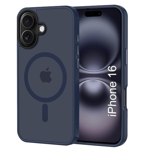 Image of iPhone 16 Magsafe Hard Back Case | Matte Design & 360 Protection | Military-Grade Apple iPhone 16 Cover | Strong Magnet Back - Blue