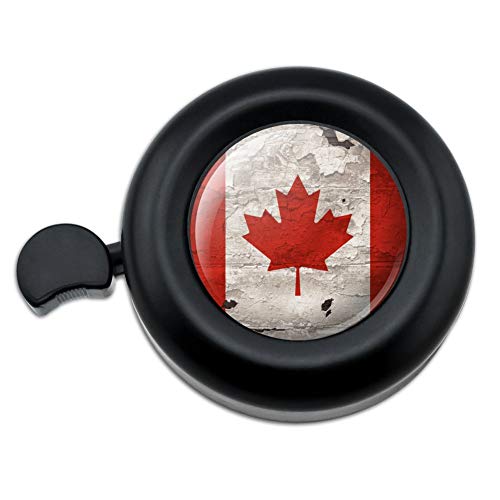 GRAPHICS & MORE Rustic Distressed Canada Flag on Wood Bicycle Handlebar Bike Bell
