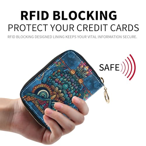 RFID Credit Card Holder Owl Leather With Zipper Card Case Wallet for Women Girls2
