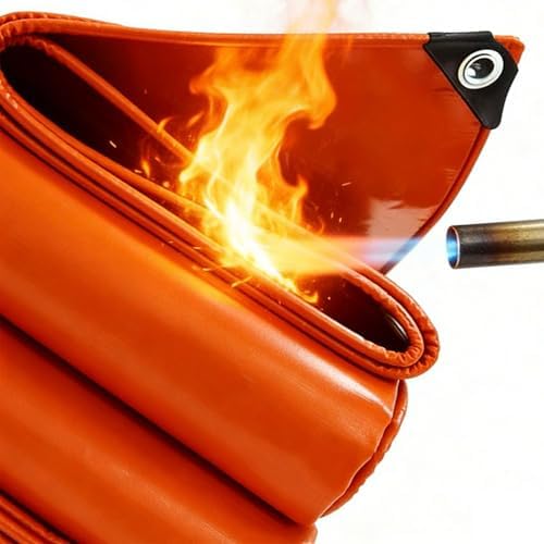 450GSM Fire Blanket with Grommets, Cuttable Flame Resistant Welding Mat for Workshop, Grill, Emergency Protection, Durable Heat Shield for Safety