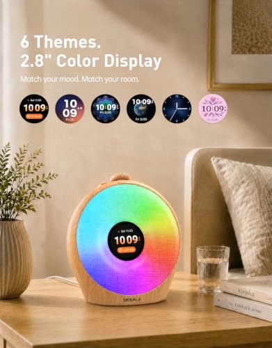 Image of Dekala Sunrise Alarm Clock for Heavy Sleepers with Pulse Wake, Sunset Sound Machine with Breathing Ambient Light, Loud Alarm for Bedrooms, Wake Up Light, Digital Color Display & 7 Themes, No App