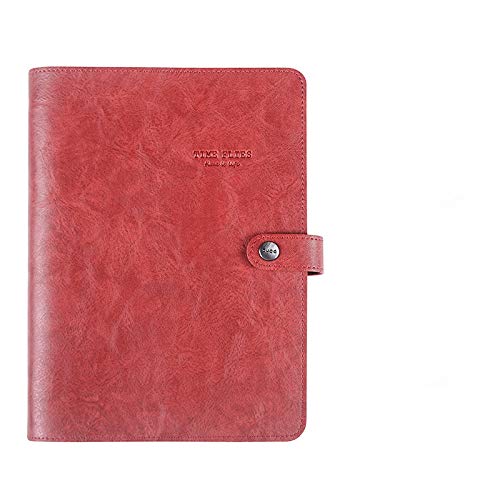 zeszyt, Notatnik Agenda Retro Vintage skórzana okładka z luźnymi(Red,125mmx190mm)