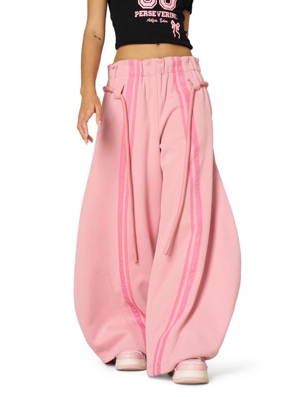 Aelfric Eden Herren Baggy Jogginghose Damen Barrel Sweatpants Baumwolle Kordelzug Freizeithose Wide Leg Elastic Sporthose mit Taschen