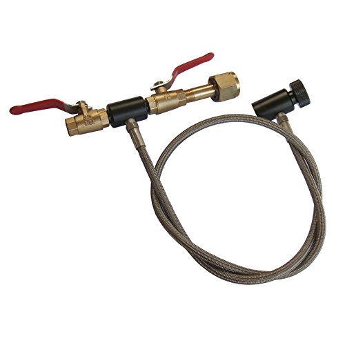 New 36" Paintball Deluxe Dual Valve Co2 Fill Station-Stainless Steel Braided Hose Line