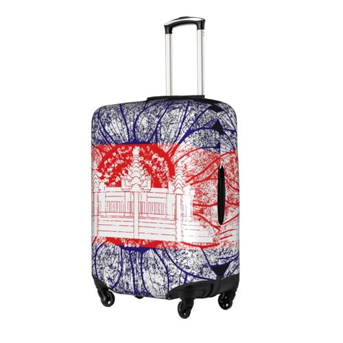 Travel Luggage Cover Vintage Sunflower Cambodia Cambodian Flag Fashion Washable Baggage Suitcase Protector Fit For Luggage Medium2