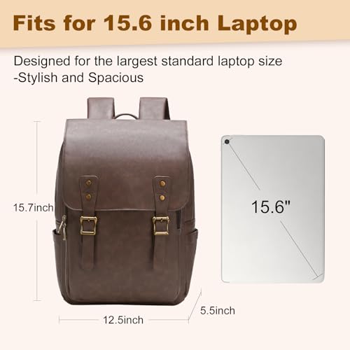 Mochila de cuero para laptop 15.6'' impermeable unisex miniatura 2