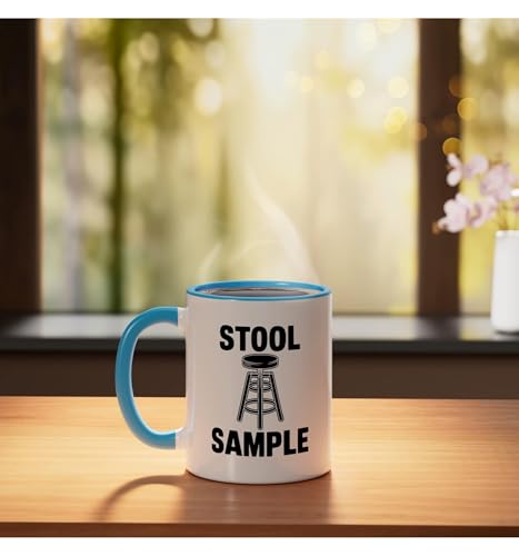 Taza cerámica divertida Azul y Blanco 11 onzas miniatura 3