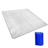 Outdoor Double-Sided Moisture-Proof Aluminum Foil Foam Pad, Picnic Outdoor Blanket, Beach Blanket Waterproof Sandproof Beach Mat, Waterproof and Insulating Foil Mat, for Beach & Camping (78 * 78inch)