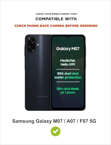 Image of SBMS Flip Cover for Samsung Galaxy M07 / Samsung A07 / Samsung F07 Back Cover Case with Magnatic Closure | Inbuilt Stand | Card & Money Pocket for Samsung A07 (MatBlue)