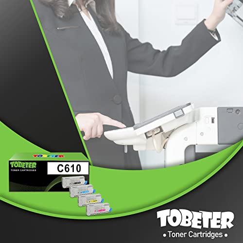 Tobeter Compatible C610 Toner Replacement For Oki C610 44315304 44315303 44315302 44315301 Toner Cartridge For C610 C610Cdn C610Dn C610Dtn C610N Printer (4 Pack, Black/Yellow/Cyan/Magenta, Type C15) #TOP6