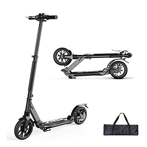 Fqcd Kick Scooter Deportes Al Aire Libre, Plegable Adulto Con El Manillar Ajustable, Kick No Eléctricos Amortiguador De Impacto, Freno De Disco De Big Pu Rueda, 220 Libras Capacidad De Peso