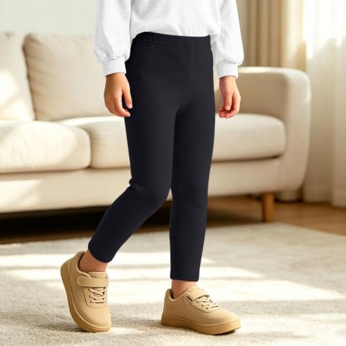 Girls Fleece Lined Leggings Winter Thermal Tights Pants Stretchy Leggings - image 3