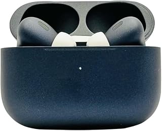 Merlin Craft Customized Apple AirPods Pro 3 – Bold Blue Titanium Hand-Painted Finish, Personalized Wireless Earbuds, Premium Metallic Look (Blue-Titanium-Bold)