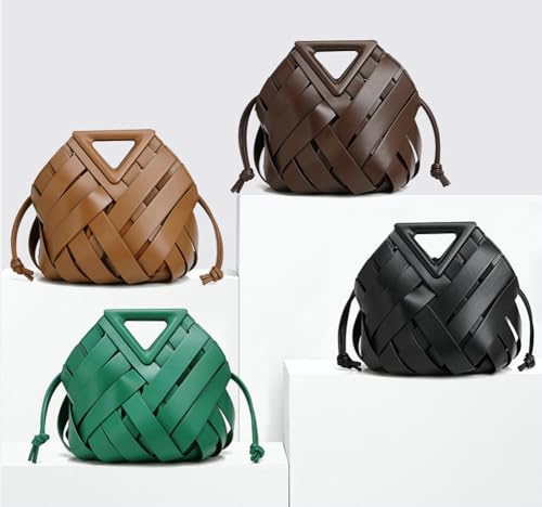 Vegan Leather Clutch Purses for Women Woven Small Crossbody Shoulder Bag Cute Top Handle Handbags Satchels 20252