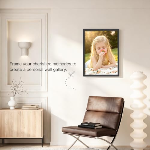 Image of Picrit 12x16 Picture Frame 3 Pack, Wall Mount Display, Black Wood Grain