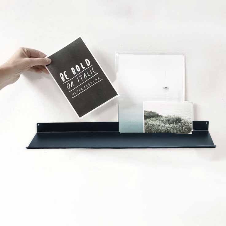 Image of Spillbox Metal Floating Shelf | Wall Mounted Shelf | Invisible Mounting|Decorative|Living Room|Kitchen Organizer|Stand|Holder for Wi-fi Camera Multipurpose Shelf (Black, Large)