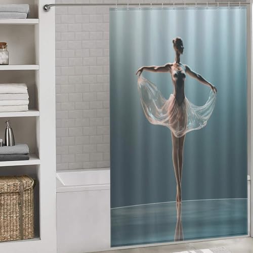 Rideau de douche polyester anti-rouille lavable motif danse