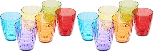 Tognana Gemma, Set 6 Bicchieri cc 320, Vetro, Multicolore (Confezione da 2)