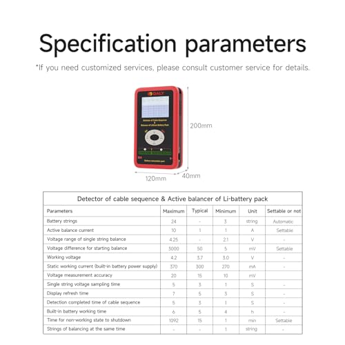 Ecualizador y detector de secuencia de cables DALY SMART BMS, equilibrador activo para baterías Li-ion y LifePo4 de 3 a 24 celdas miniatura 5