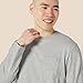 Amazon Essentials Men's Regular-Fit Crewneck T-Shirts, Long-Sleeve, Light Grey Heather, Size Large, With Pocket
