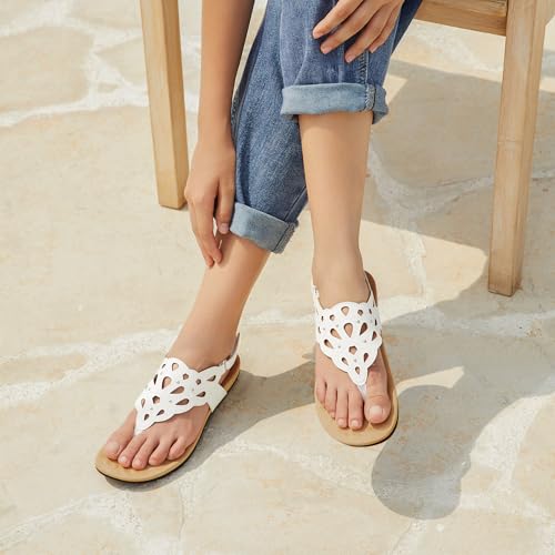 Image of Athlefit Orthopedic Sandals for Women Summer Adjustable Orthotic Thong Sandals with Arch Support