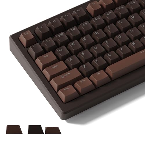 Womier キーキャップ シャインスルー 133キー チェリープロファイル ダブルショット レトロゲーミング 60%/75%/100% メカニカルキーボード対応 (ブラウン)
