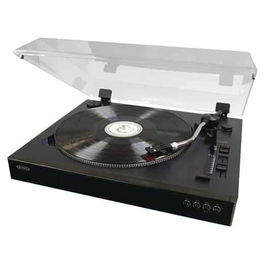 Jensen Turntable with Built in Speaker Black (JTA-470)