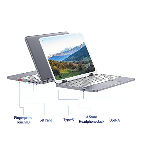 Laptop Computer Intel Celeron N5100 Processor 2 In 1 Tablet Touchscreen 10.8" Hd Display With Stylus/ Fingerprint Reader, 8Gb Ram, 512Gb Ssd, Type-C, Tf Card, Hd Webcam, Wifi, Bluetooth, Windows 11 #TOP6