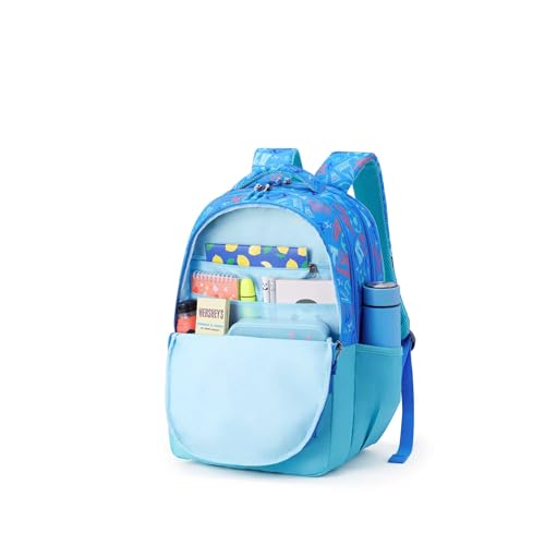 Image of American Tourister Drip | 33 Ltrs | 3 Compartments | Bottle Pocket | Ergonomic Padded Back Panel & Shoulder Straps | School Backpack for Boys & Girls | 1 Year International Warranty | Sports Blue