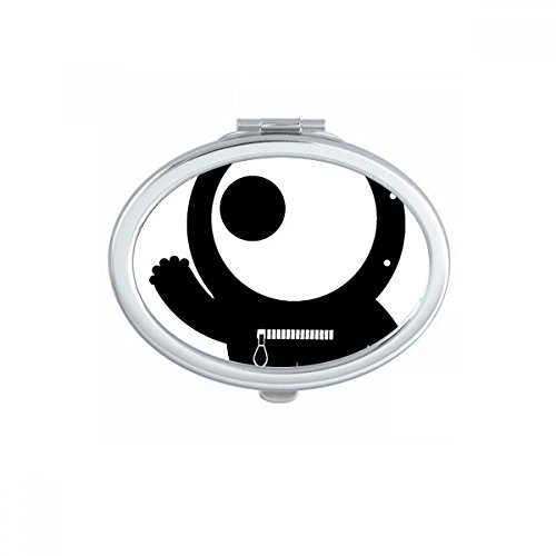 Miroir compact alien ovale portable pour retouches maquillage en voyage
