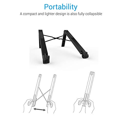 Image of Portronics My Buddy Lite Plus POR-1118 Adjustable Height with Air-Ventilation Ergonomic Design Laptop Stand for Table Bed(Black)