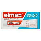 elmex Zahnpasta Karie-Schutz, Reminiralisiert und schützt die Zähne effektiv vor Karies, Antikarie Zahnpasta mit mminischem Fluorid, 2 x 75 ml