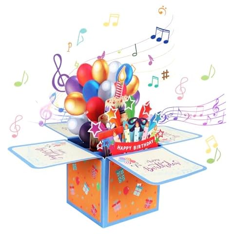 Auliuse Musical 3D Pop-Up Birthday Card Cover