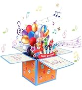 Auliuse 3D Pop-Up Birthday Cards, Musical Happy Birthday Card with Music Lights, Colorful Pop-Up ...